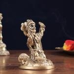 Pure Brass Bhajan Hanuman Idol | 4.5" x 3.5" x 2.5" (11.4 x 8.9 x 6.4 cm) | 700g Devotional Art | Compact Sacred Murti | Premium Collection